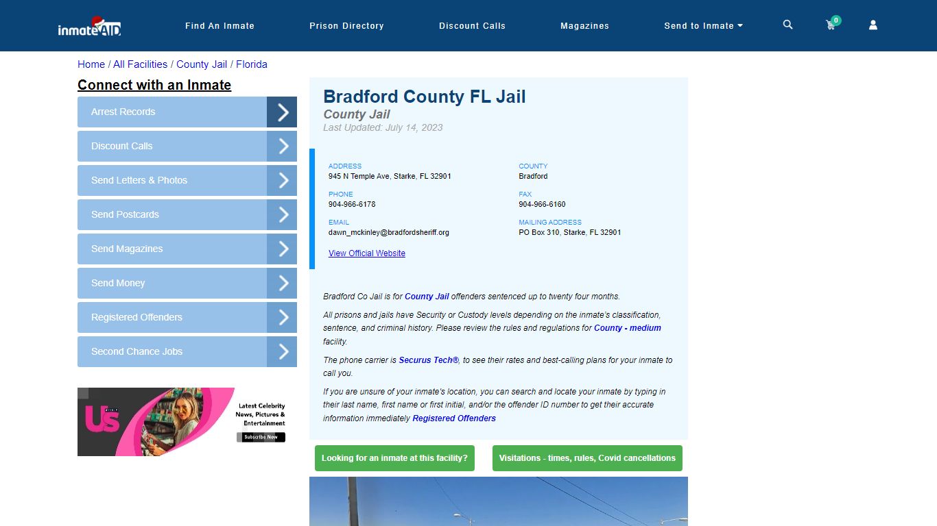 Bradford County FL Jail - Inmate Locator - Starke, FL