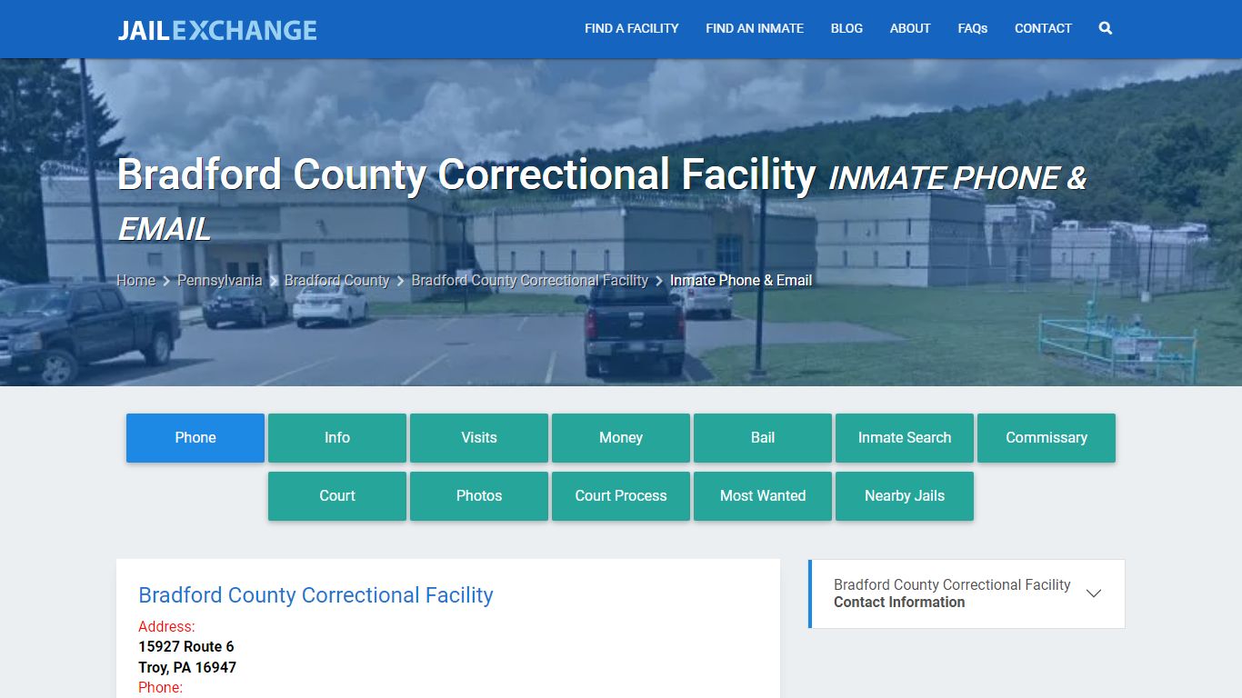 Inmate Phone - Bradford County Correctional Facility, PA - Jail Exchange